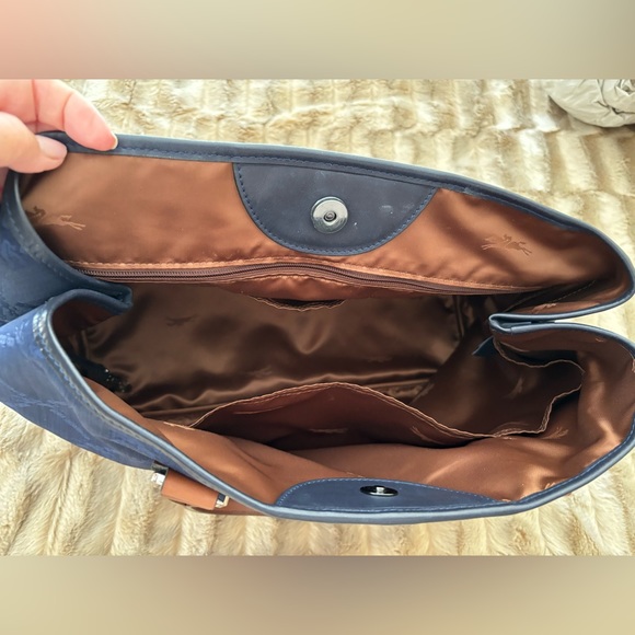 Longchamp Vintage Blue Jacquard Canvas Bag. Includes dust bag.Purchased from NM. - Picture 7 of 9